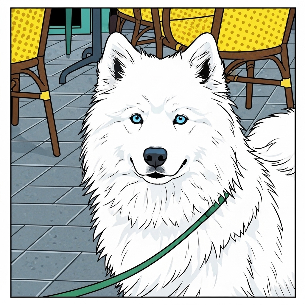 White dog with blue eyes